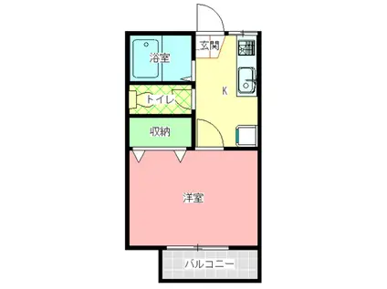 HEIGHTS GALAXY(1K/2階)の間取り写真