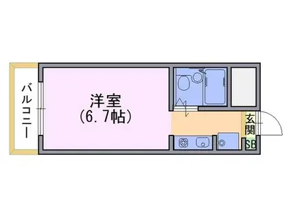 フロイデ東向日(1K/2階)の間取り写真