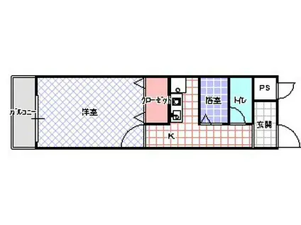 アビリティK(1K/2階)の間取り写真