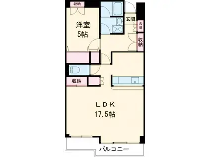 プロスペリアつくば(1LDK/2階)の間取り写真