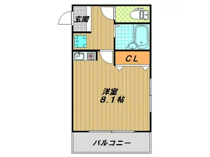 ファーストマンション(ワンルーム/3階)の間取り写真