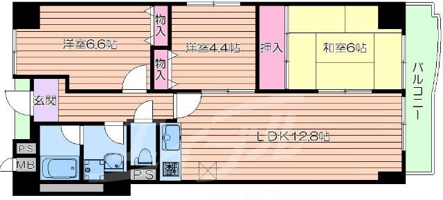 ラフィーネ高塚(3LDK/2階)の間取り写真