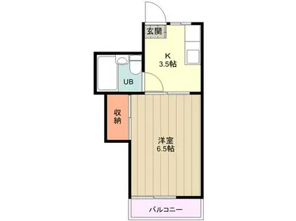 ハウス白百合(1K/1階)の間取り写真