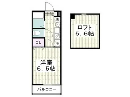 エヴァンス大和東(1K/2階)の間取り写真