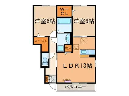 ユーパレス(2LDK/1階)の間取り写真