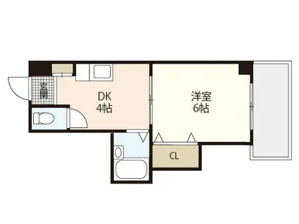 タウン己斐西(1K/4階)の間取り写真