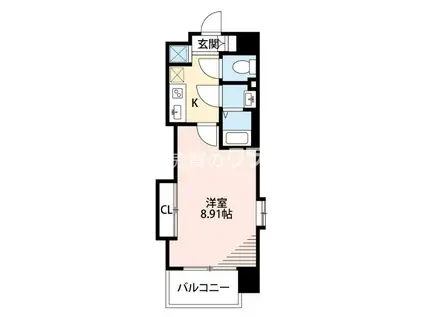 LUXE難波西III(1K/12階)の間取り写真