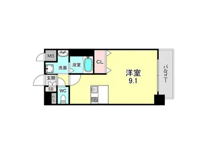 プレサンス新大阪クレスタ(ワンルーム/6階)の間取り写真