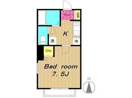 コウジィーコート(1K/2階)の間取り写真