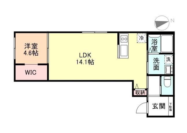 JEUNESSE(1LDK/2階)の間取り写真