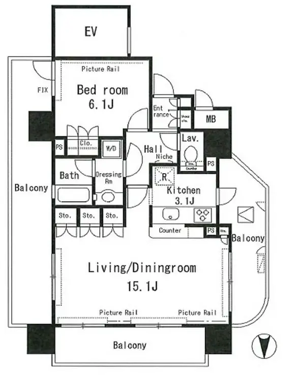 パークアクシス四谷ステージ 3階階 間取り