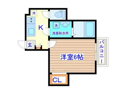 AZUL保春院(1K/1階)の間取り写真