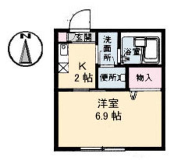 プチハウス95(1K/1階)の間取り写真