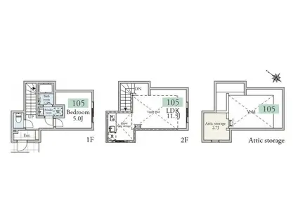 アーベインテラス久が原(1LDK/1階)の間取り写真