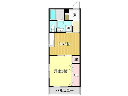 コーポレッドハット(1DK/4階)の間取り写真