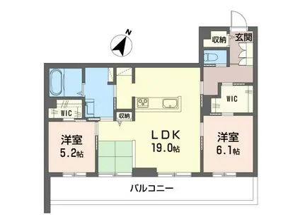 リリーフィア(2LDK/1階)の間取り写真