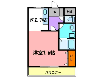 ETERNITY(ワンルーム/2階)の間取り写真