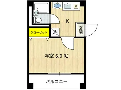 ロードビジネスビル別館(1K/3階)の間取り写真