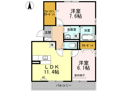 RUPOSEIII(2LDK/3階)の間取り写真