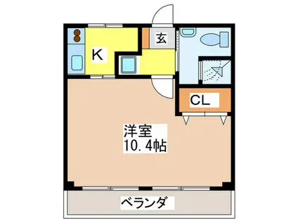 メゾンアーサー(1K/2階)の間取り写真