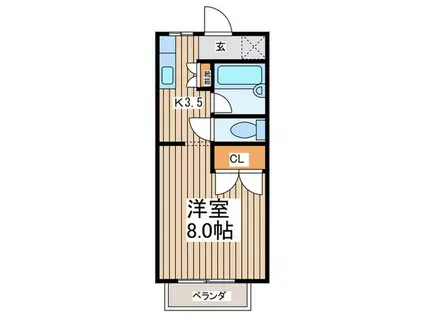 コミュニティープラザS(1K/1階)の間取り写真