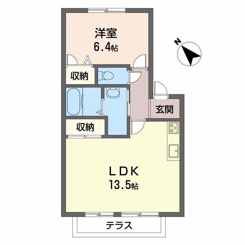ユーエムアイリスコート(2DK/1階)の間取り写真
