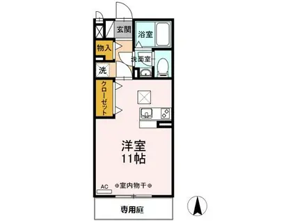 メゾングランデス(ワンルーム/1階)の間取り写真