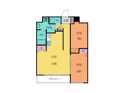 THE GRANDE HILLSザ グランデ ヒルズ(2LDK/10階)の間取り写真