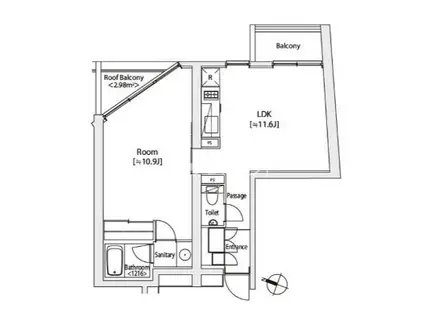 カスタリア渋谷櫻丘(1LDK/5階)の間取り写真