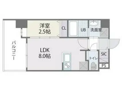 アルティザ博多ミッドシティ(1LDK/3階)の間取り写真