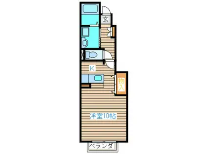 サンライズ・M(1K/1階)の間取り写真