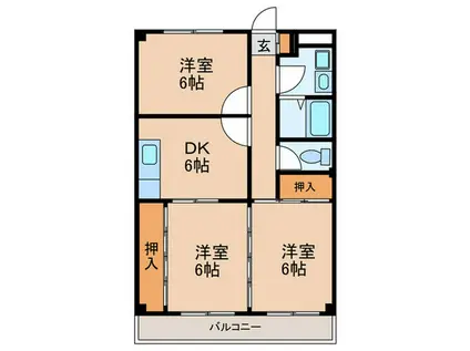 サンハイム亀の井(3DK/1階)の間取り写真