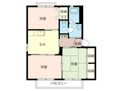 シャーメゾン南町B棟(3DK/1階)の間取り写真