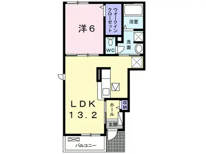 コンフォート.エヌ(1LDK/1階)の間取り写真