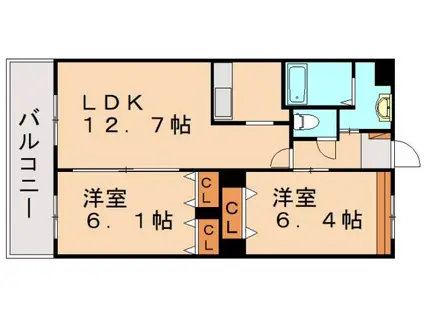ICHI(2LDK/2階)の間取り写真