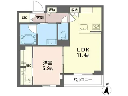 サンフェルト(1LDK/3階)の間取り写真