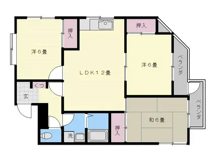 コーポラティブサト(3LDK/1階)の間取り写真