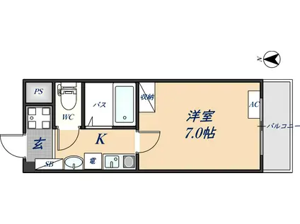 ラディアンス アン(1K/3階)の間取り写真