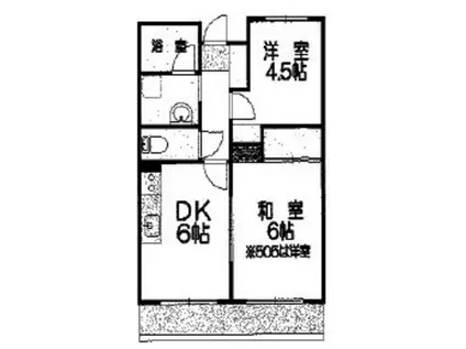 エルム大倉山第9(2DK/1階)の間取り写真