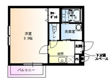 フジパレス塚口東III番館(1K/1階)の間取り写真