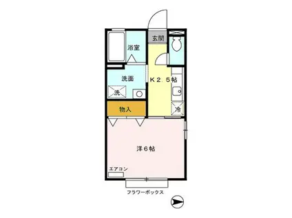 ラフィーネ(1K/1階)の間取り写真