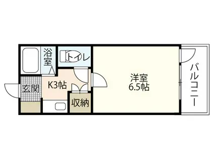 クレックスヤマシタ(1K/2階)の間取り写真