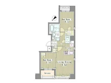 リベルテ月島(2LDK/6階)の間取り写真