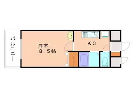 さくらマンション(1K/6階)の間取り写真