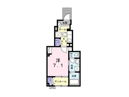 アーバン グランデ(1K/1階)の間取り写真