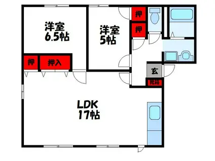 サラダ村(2LDK/2階)の間取り写真