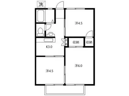 サンハイツ原田(3K/2階)の間取り写真