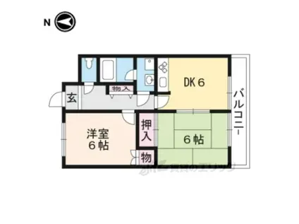 フォレスト旭(2DK/2階)の間取り写真