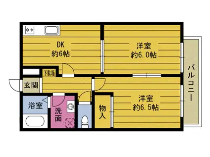 CASA・PACE(2DK/2階)の間取り写真