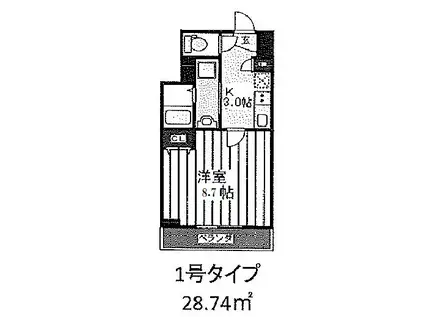 ACTY天満橋(1K/9階)の間取り写真